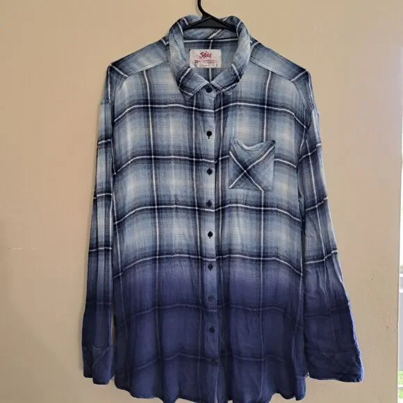 JUSTICE FLANNEL SHIRT Girls 20 plus Ties on each side