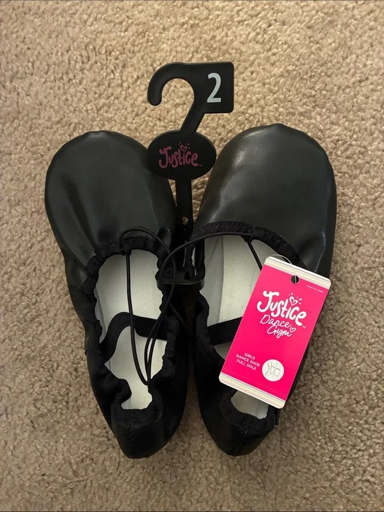 Justice Girls Black Ballet/Dance Shoes - Multiple Toddler & Little Girl Sizes