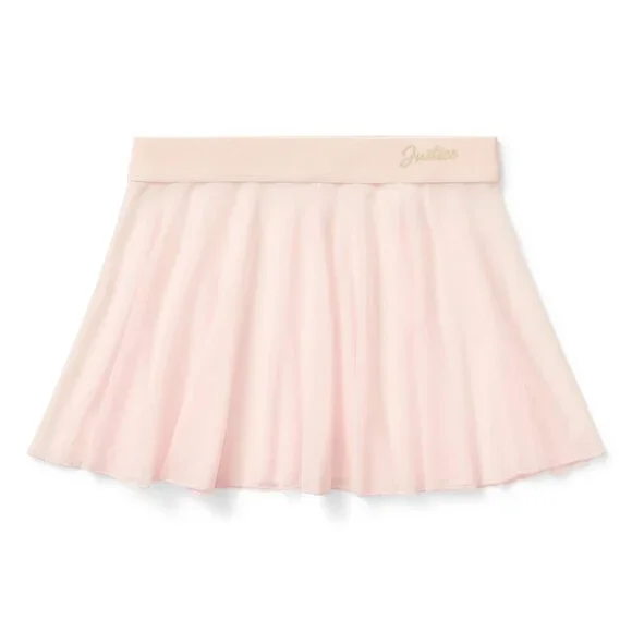JUSTICE Girls S Pink Mesh Ballet Dance Skirt SIZE 7-8 NEW