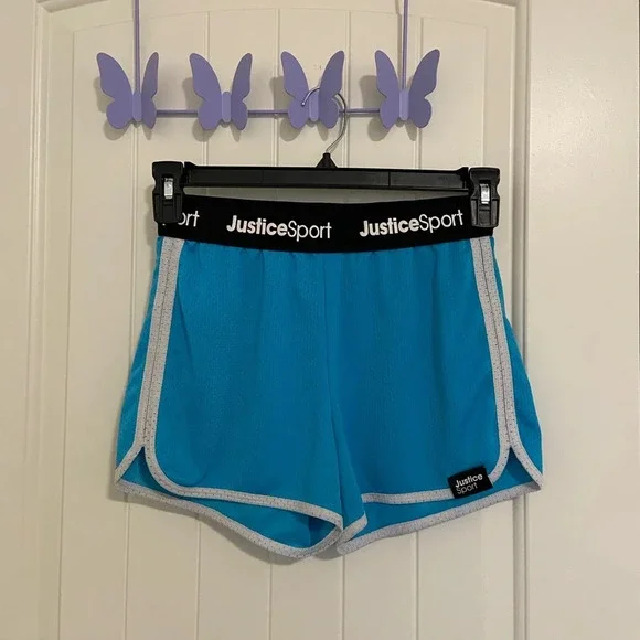 EUC‎ | Justice Sport girl’s bright blue pull on breathable active shorts — XL