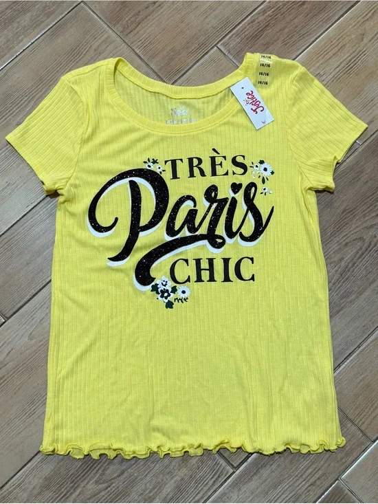 Justice “Très Paris Chic” Short Sleeve Top- New