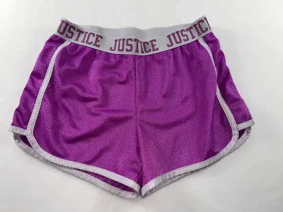 Justice Active Girls Purple Mesh Athletic Shorts Size 12