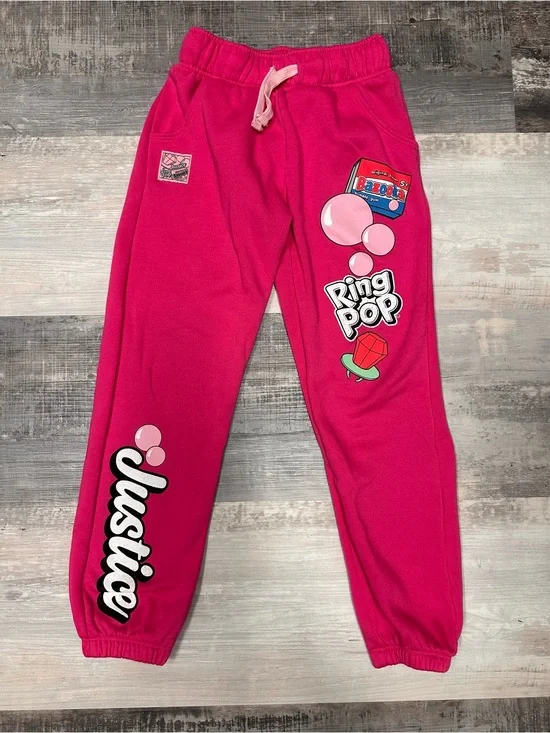 Pink Justice Pants has Ring Pop and Bazooka Bubble Gum Prints sweatpants