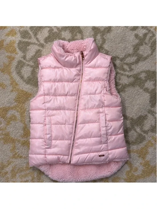 Girls Justice Pink Reversible Puffer Vest Size 8