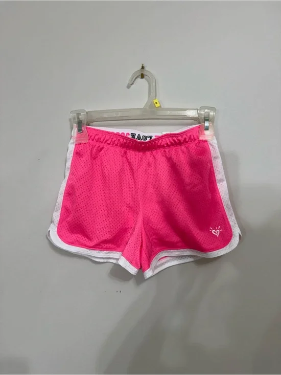 Justice Girls Hot Pink White Mesh Shorts Elastic Band Size Girls 10 NWT!