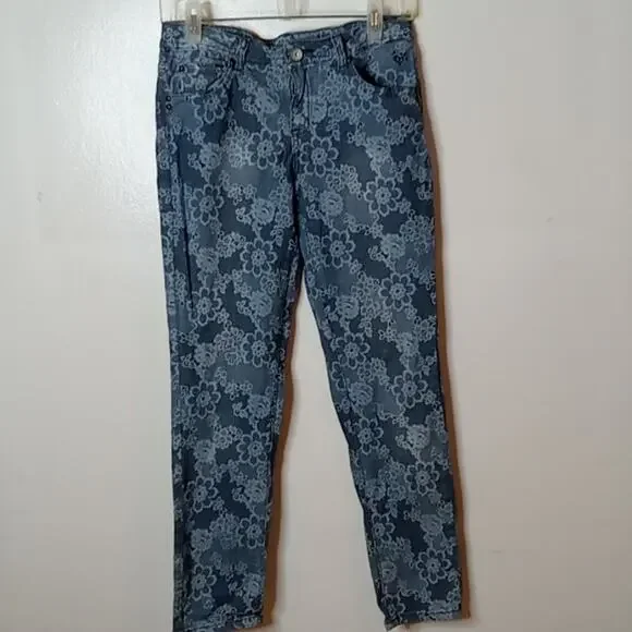 Justice Premium Jeans girls floral size 14.5 jeans.