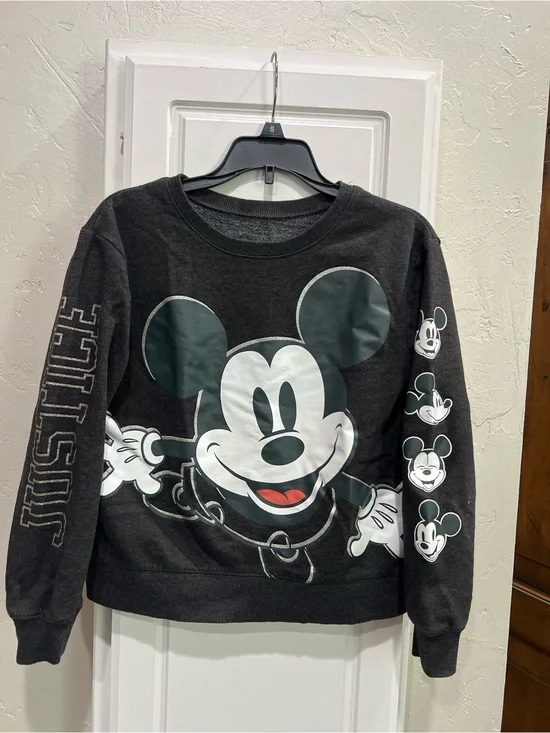 Justice Black Mickey Mouse Pullover Sweatshirt