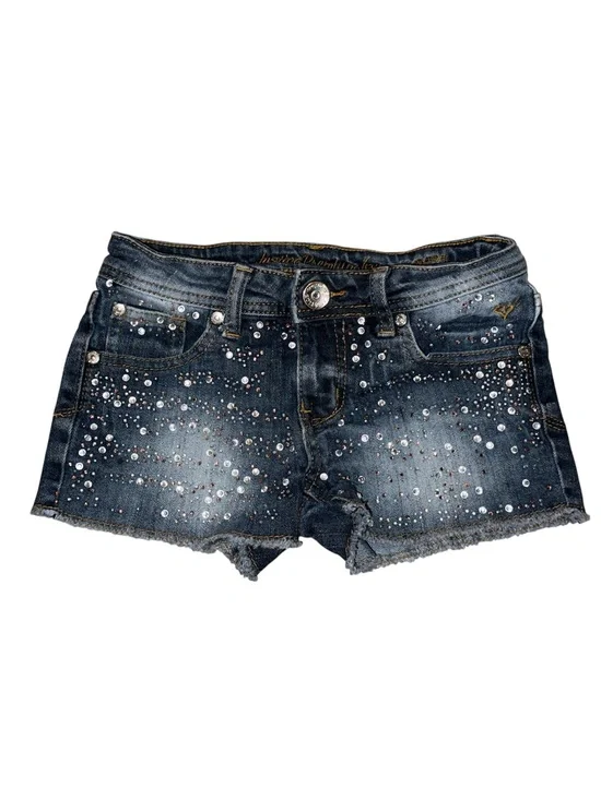 Justice Premium Dark Denim Shorts with Embellishments Sz 8R
