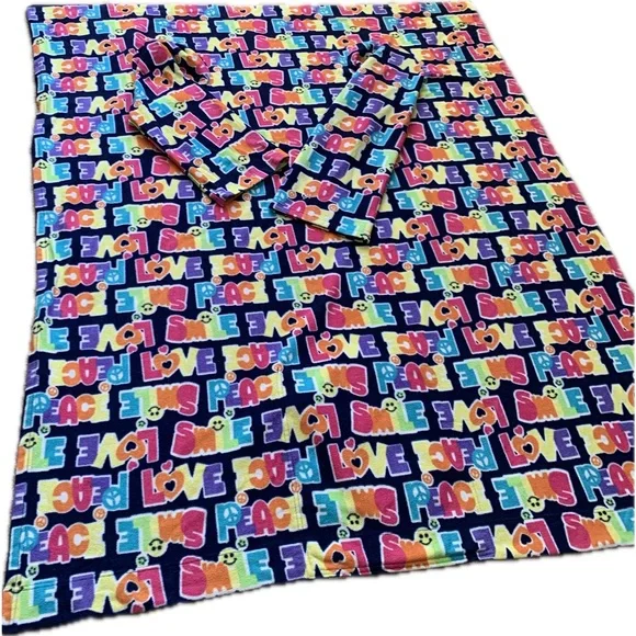 Girls ☮️ Tween Snuggie PEACE ✌🏼 blue purple  47