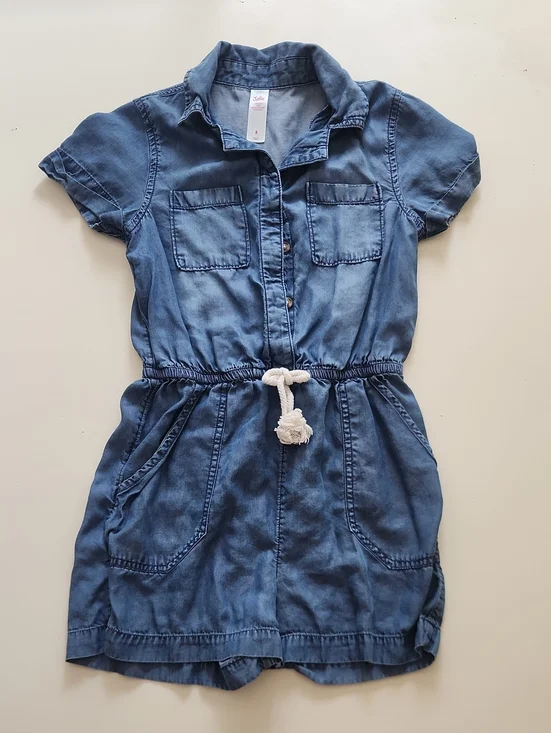 Justice Blue Denim Jean Romper Size 8