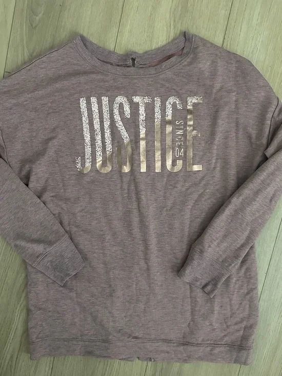 Justice Mauve Pullover with Metallic Gold Logo Girls size 12