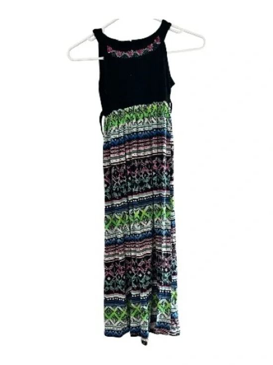 Justice Black Tank Top Tribal Print Girls Maxi Dress Size 7 Aztec Print
