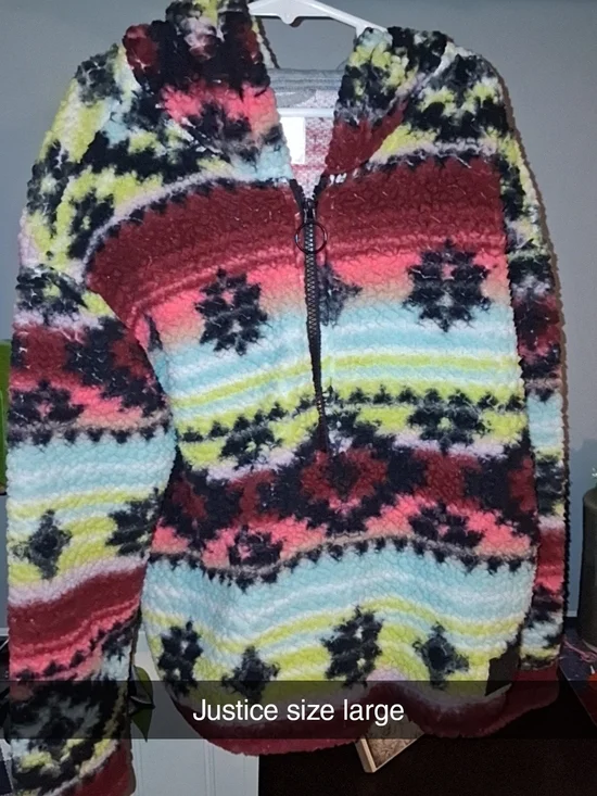 Justice Multicolor Sherpa Half-Zip Cowl Sweater