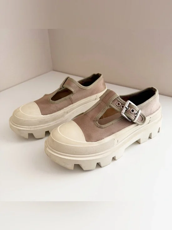 Jeffrey Campbell Marley Marry Jane Canvas Platforms size 8