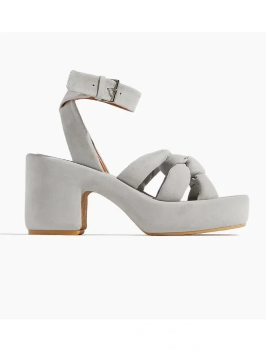 Clergerie Light Gray Suede Braided Platform Sandal NEW w box & 2 dustbags Size11