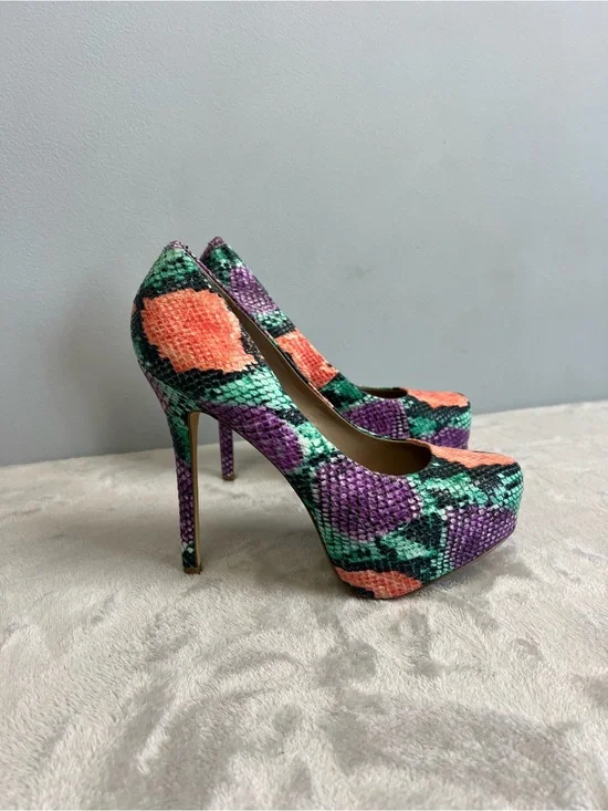 Steve Madden Nala Snake Print Platform Stiletto Heels Size 8.5