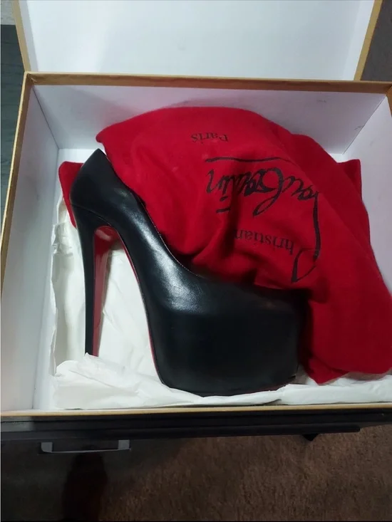 Christian Louboutin Black Platform Daffodile Stiletto Pump