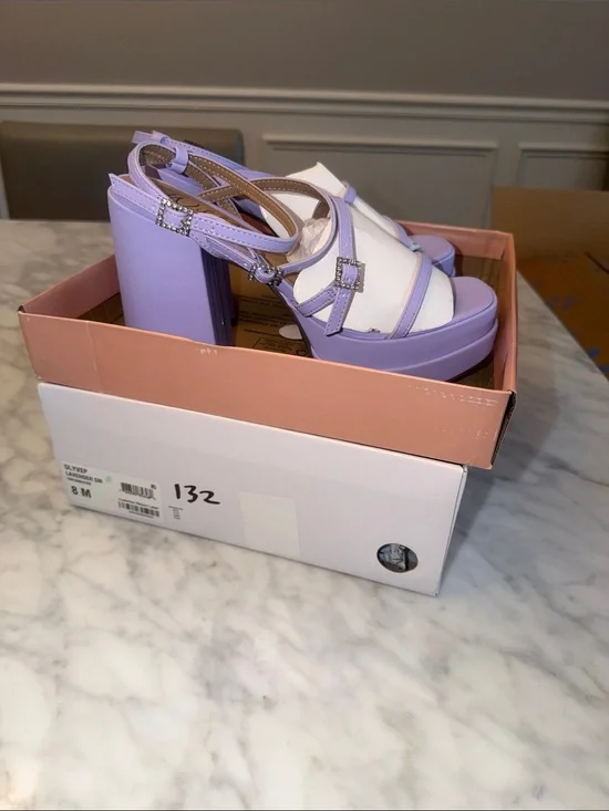 Wild Pair Lilac Platform Block Heel Sandals