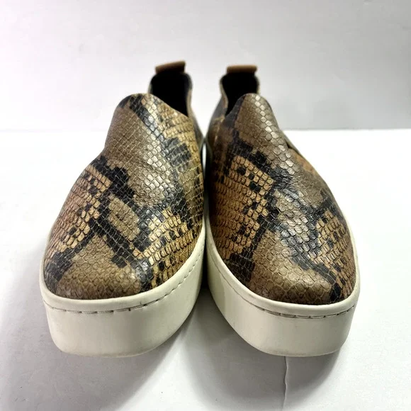 Vince Sneakers Womens 7.5M EUR 37.5 Saxon 2 Snakeskin Leather Platform Slip On