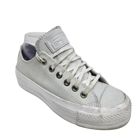 Converse CTAS‎ Lift Platform Shoes White with Silver Dots Women's Size 5.5
