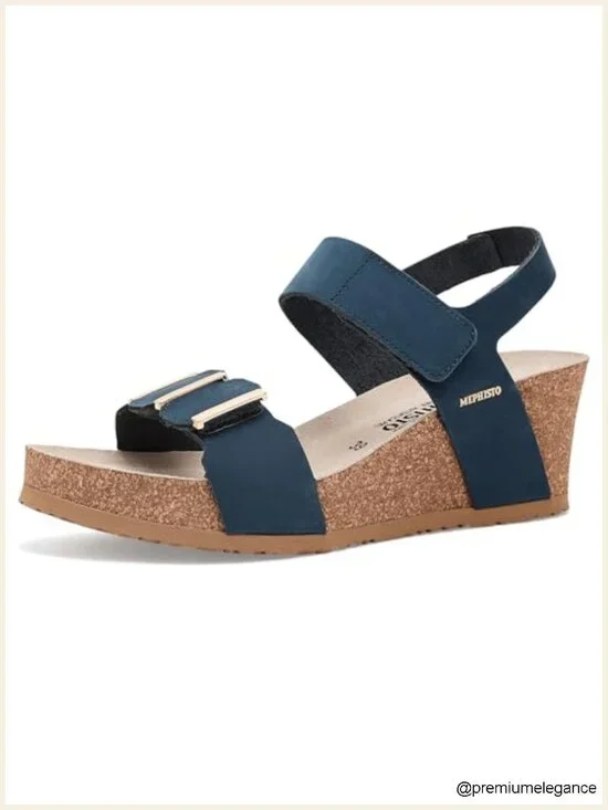 Nubuck Cork Footbed Sandals Platforms & Wedges