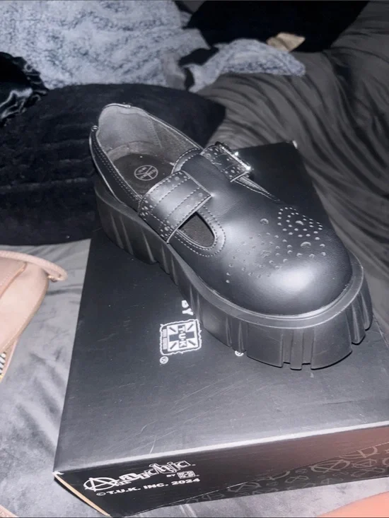 Chunky Black Mary Jane Platform Shoe
