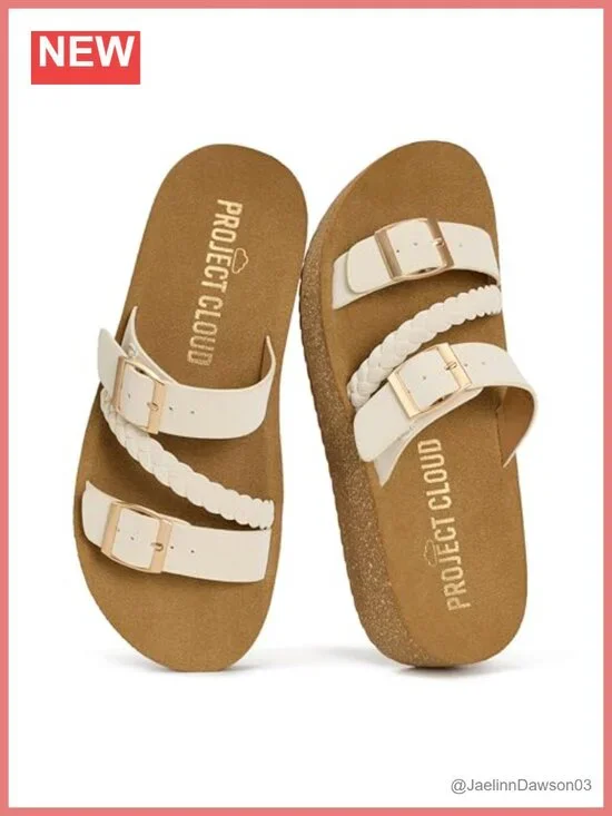 Women's Platform Sandals - Adjustable Buckle Wedge Sandals - Comfortable Slip