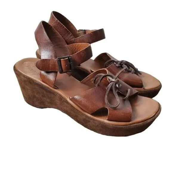 Kork ease platform leather sandals size 10
