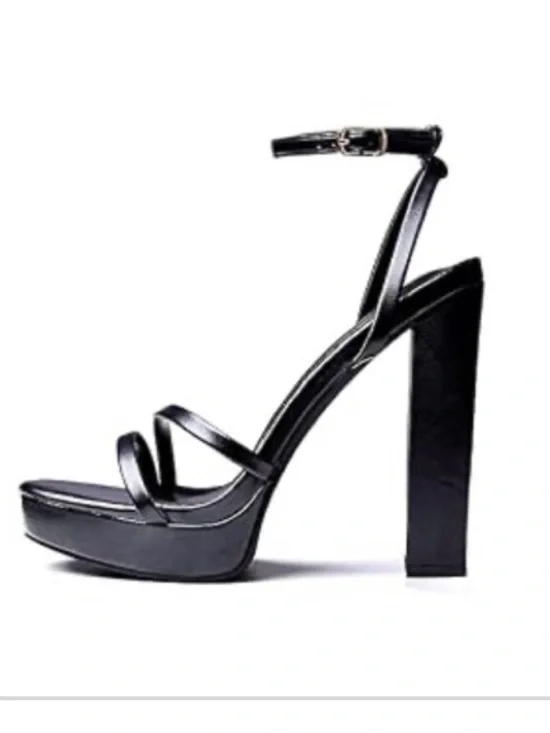 Black Platform Strappy High-Heel