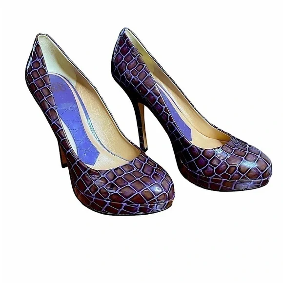 JOAN & DAVID LEATHER PLATFORM PUMPS
