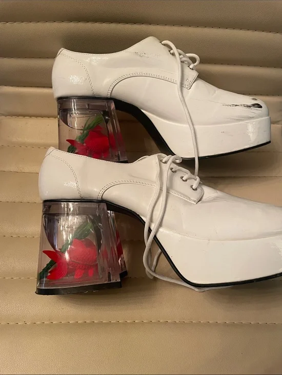 Funtasma white platform with fish heel shoe