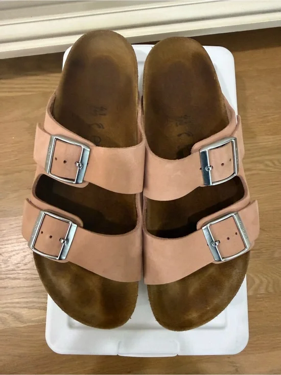 Birkenstocks Papillo light pink platform sandals slides size 41