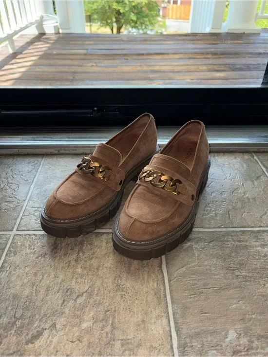 Vionic Tan Suede Slip-In Chunky Loafers