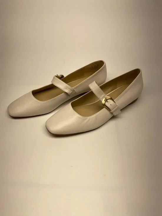 27 Edit Naturalizer Carter Mary Jane Flat In Warm White Leather Sz 11