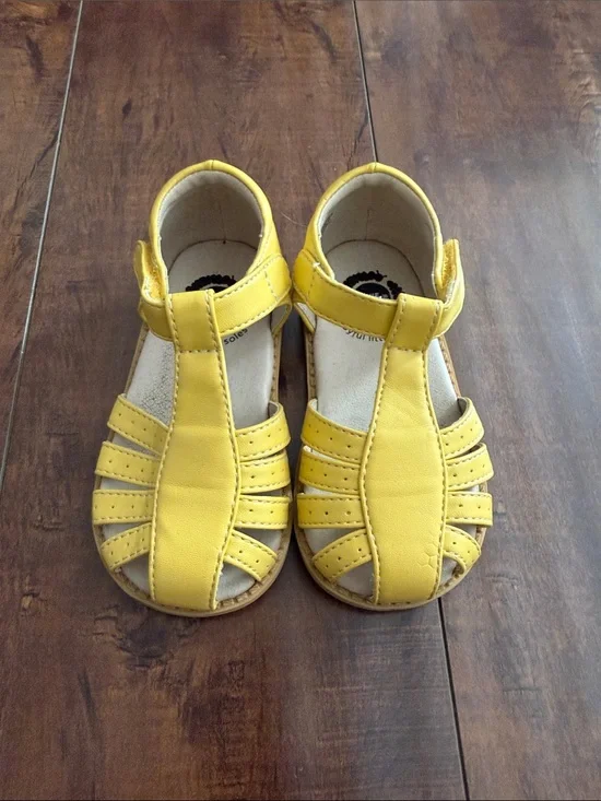 Livie & Luca Yellow T-Strap Kids Sandals