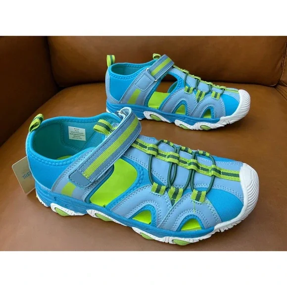 Thereabouts TH Rift Sandal Kids 4M Teal New Closed Toe Bungee Strap 010-0133
