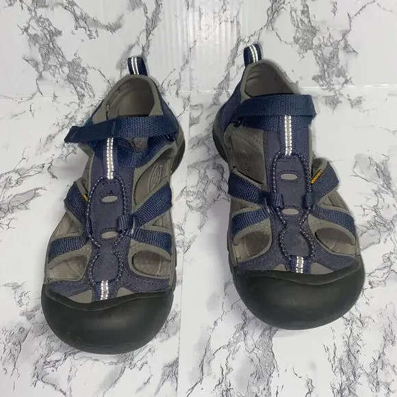Keen Boys Big Kids Navy Blue Gray Venice H2 Sandals Youth Size 5
