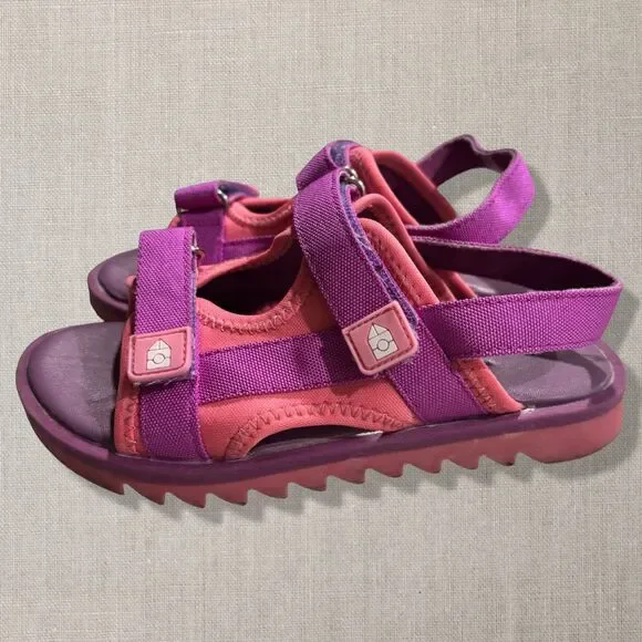 Oomphies Kids Sport Sandals Purple Pink Hook & Loop Youth Size 12