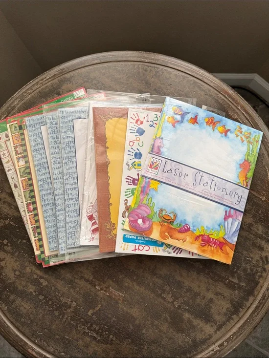 Lot of 10 Packages Themed Stationary Collection 8.5 x 11 inch