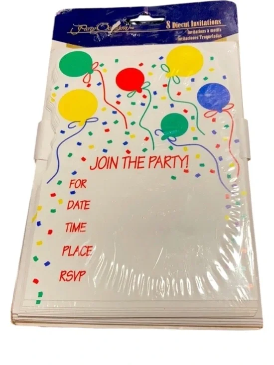 Party occasions 8 diecut invitation “join the party