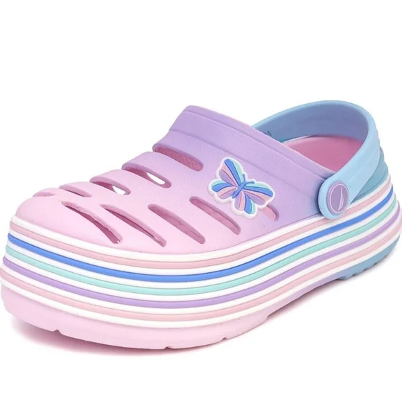 Nautica Kids Pastel Clog with Butterfly Accent. Little Girls 12