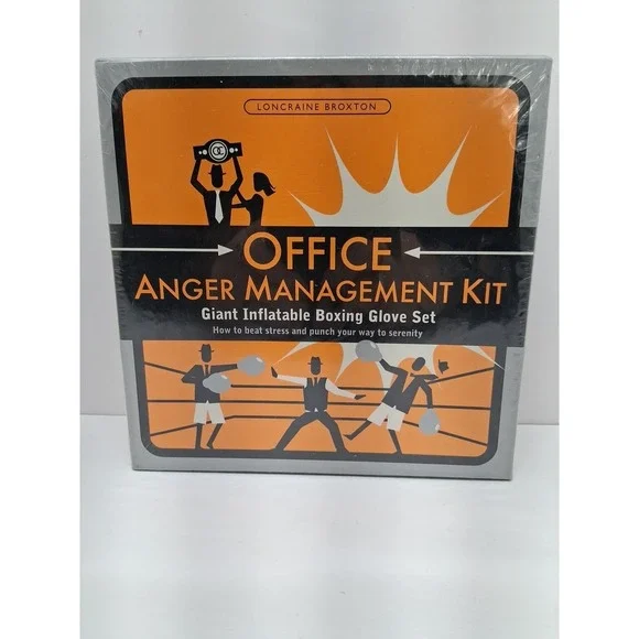 Office Anger Management Kit, Giant Inflatable Boxing Glove Set, Gag Gift, New