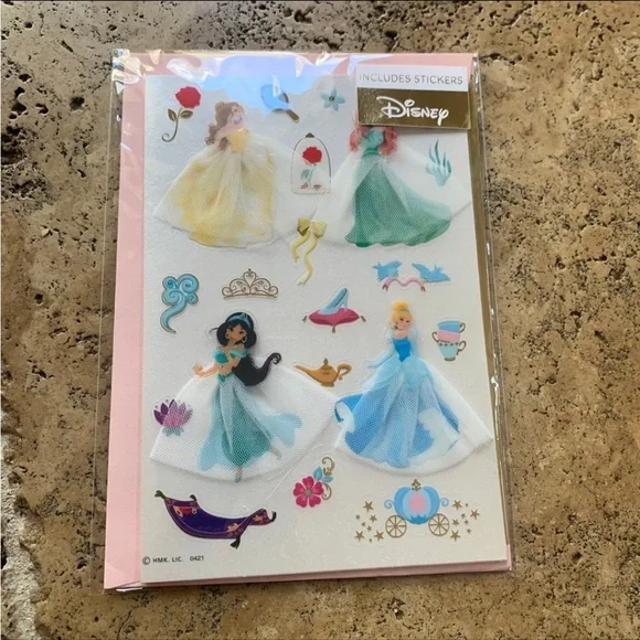 Hallmark Signature Disney Princess Sticker Birthay Card