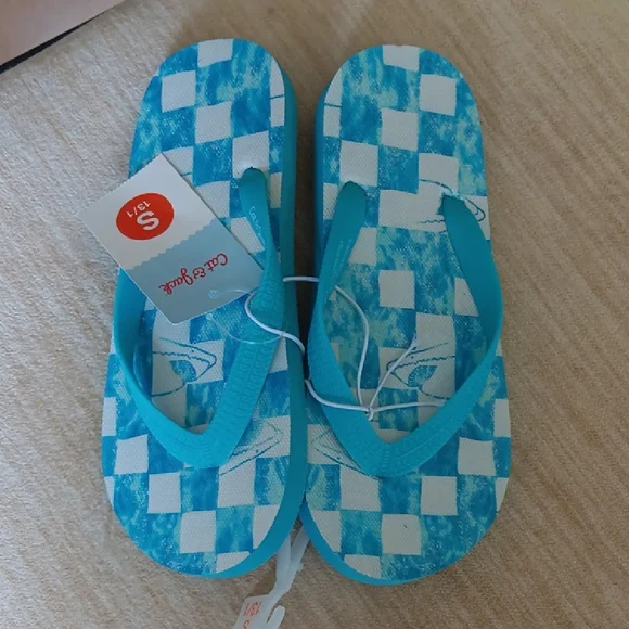 Cat And Jack Kids Blue Flip Flops Size 13-1 New