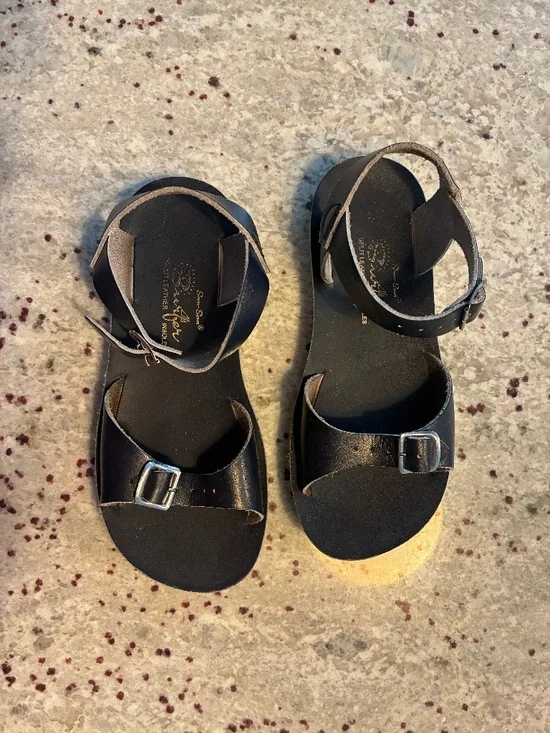 Navy salt water sandals