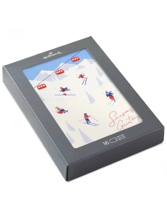 Hallmark Alpine Ski Slopes Boxed Christmas Cards, Pack of 16 (NWT)