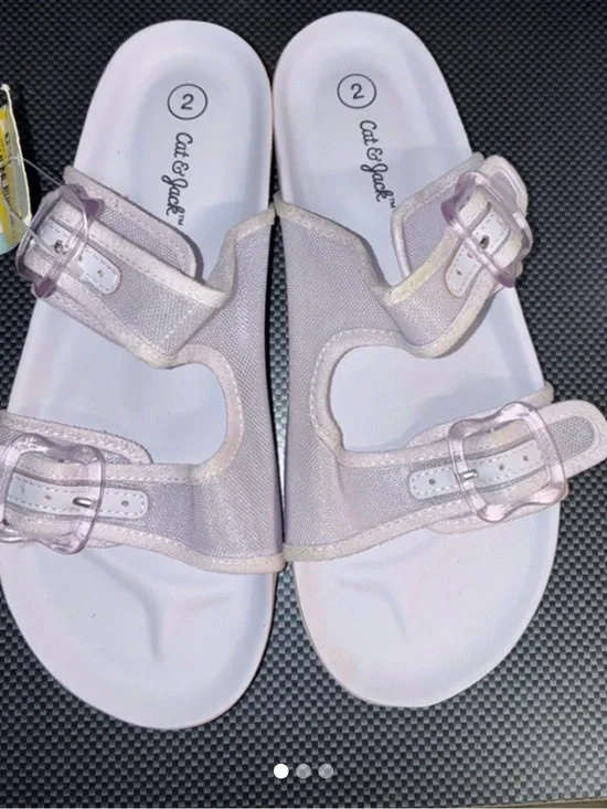 Cat & Jack Light Pink Double Buckle Slide Sandals