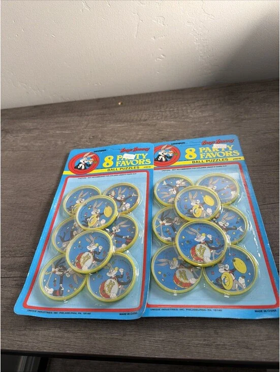 Vintage Bugs Bunny Party Favors Ball Puzzles 8 2 Pack New 1989