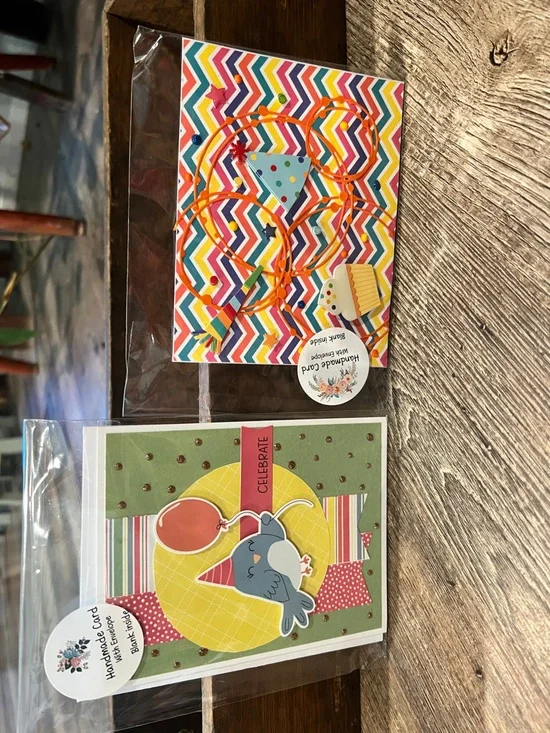 Handmade Multicolor Birthday Party Cards - Celebrate Set