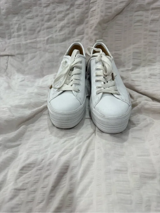 Keds White Platform Lace-Up Sneakers
